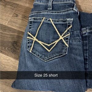 Ariat Blue Boot Cut Jeans with Geometric Stitching